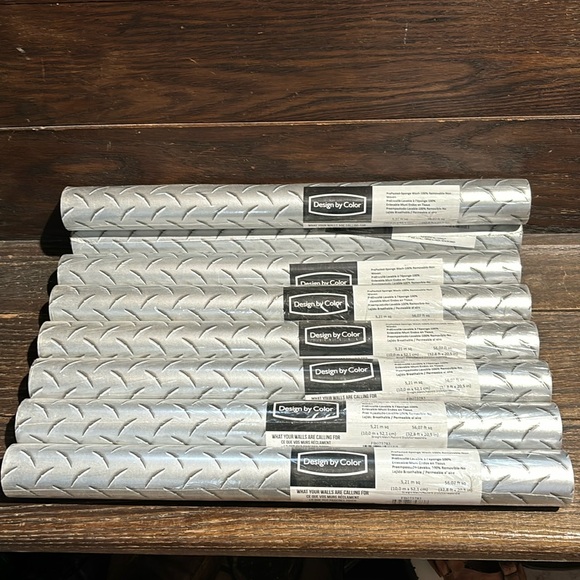 Bundle new Diamond Plate Wallpaper 8 rolls Great for a man cave or boy’s room - Picture 1 of 5